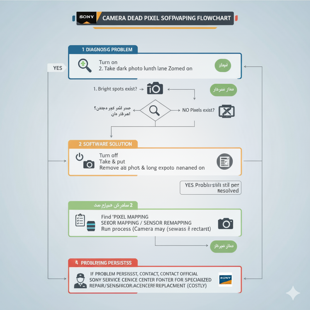 فرآیند گام‌به‌گام تعمیر پیکسل سوخته