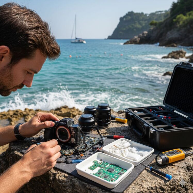 آب خوردگی دوربین سونی | راهکارهای نجات فوری و بررسی هزینه تعمیر برد اصلی